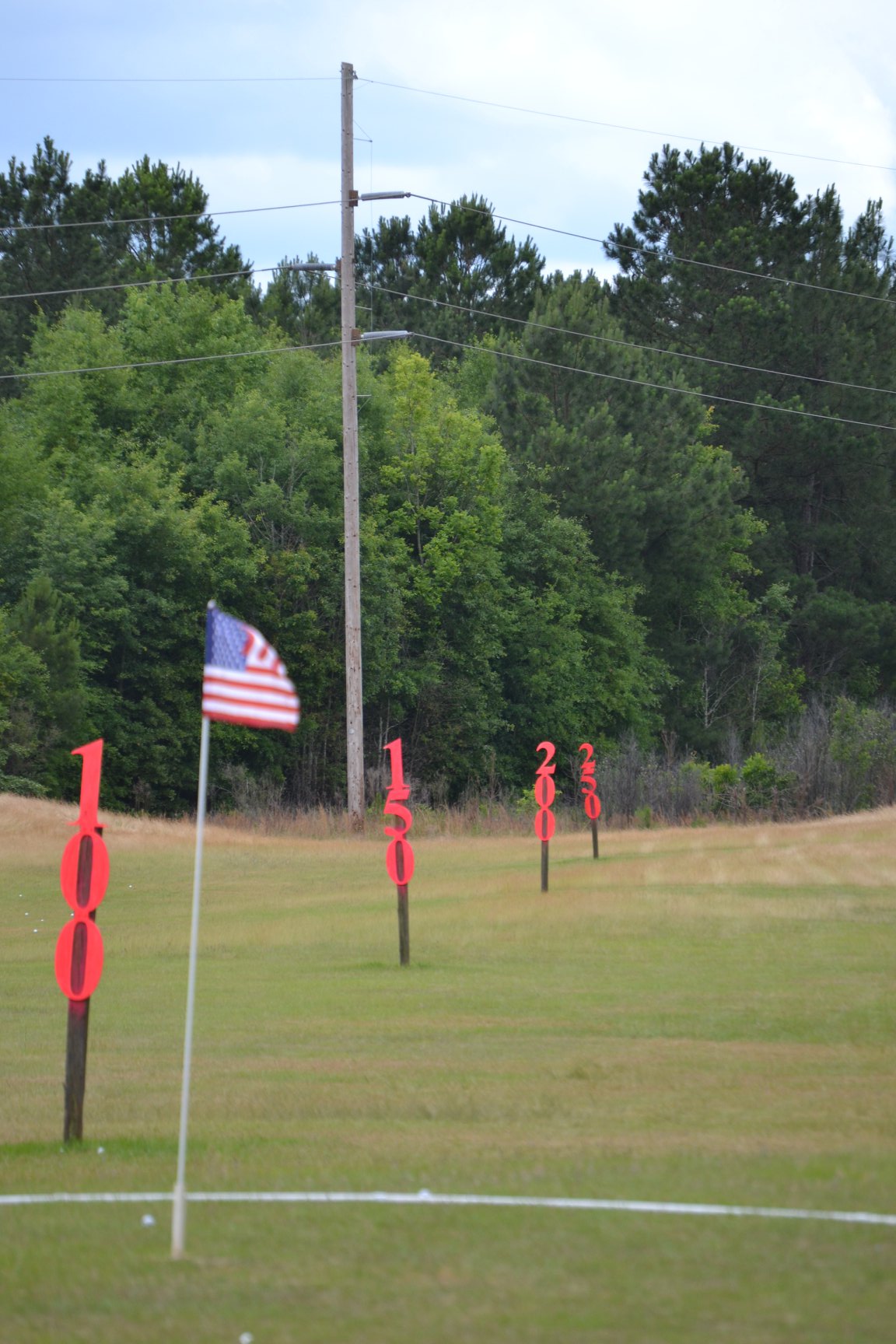 Target flags out on the range