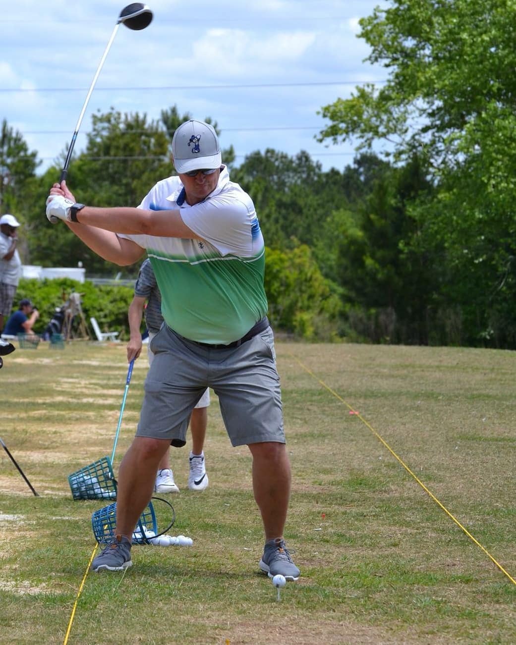 Grass tee line at Carolina Golf Range